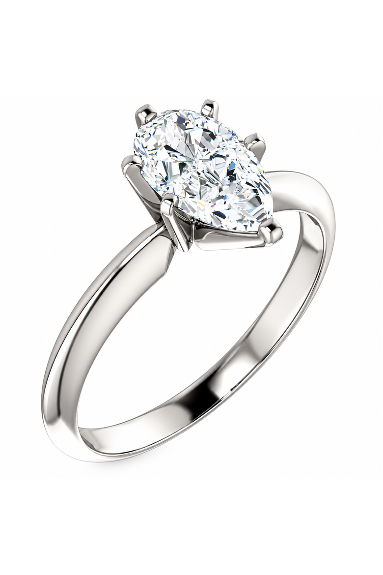 1 Ct Pear Shape Diamond Engagement Ring Lab Grown 14k Gold, Alternate, color, 14k White Gold