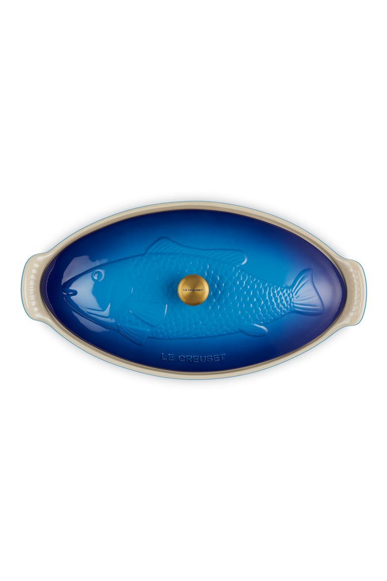 Heritage Covered Stoneware Fish Baker, Alternate, color, MARSEILLE