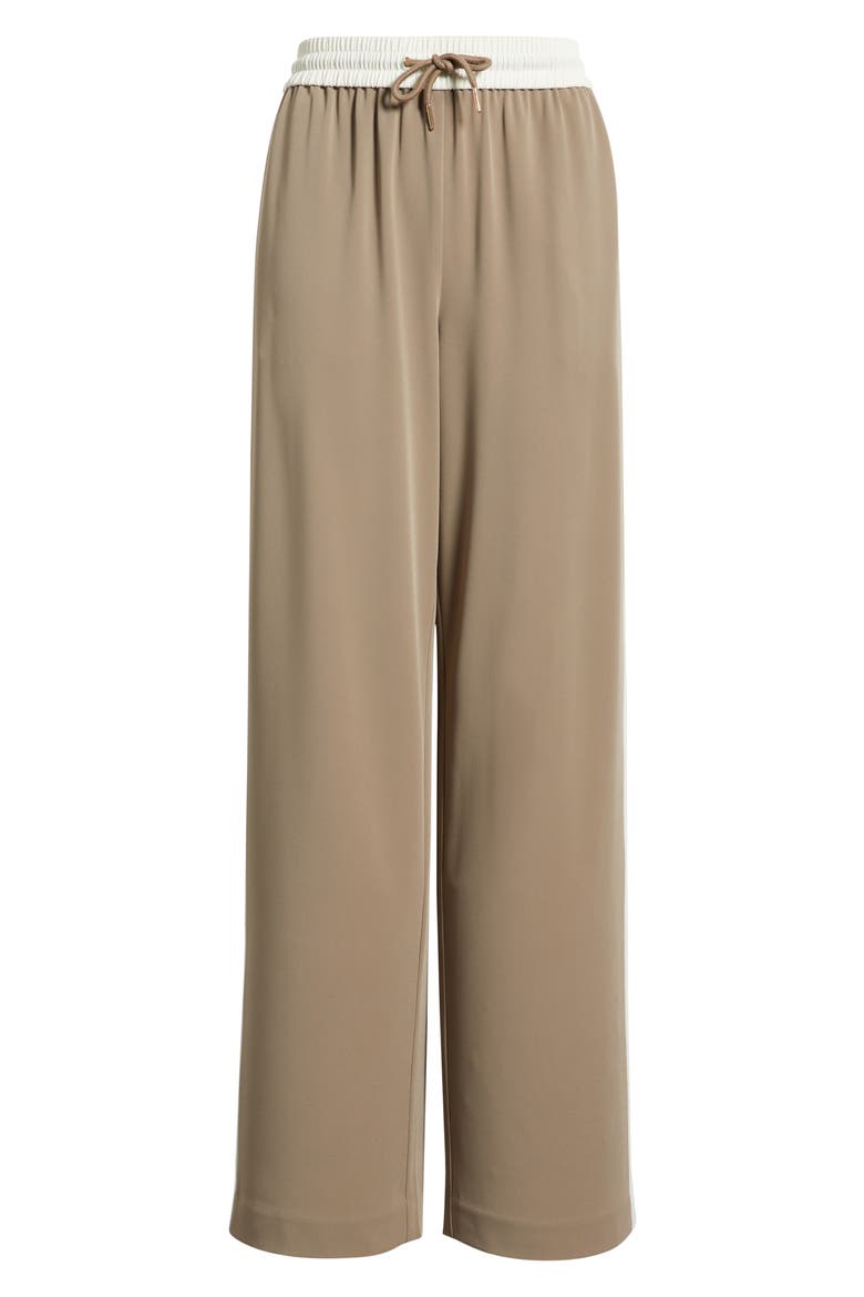 Drawstring Waist Track Pants, Alternate, color, GOAT/GARDENIA