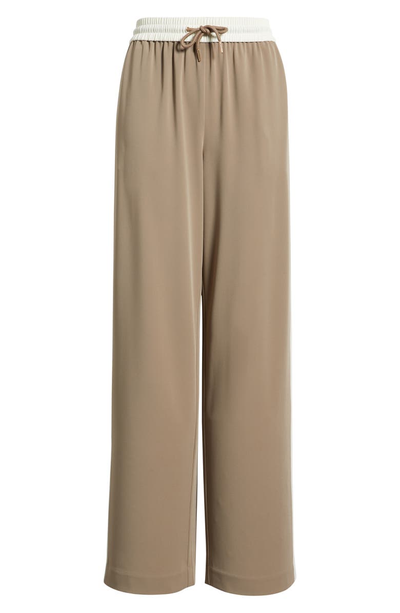 Bernardo Drawstring Waist Track Pants, Alternate, color, Gardenia/ Goat