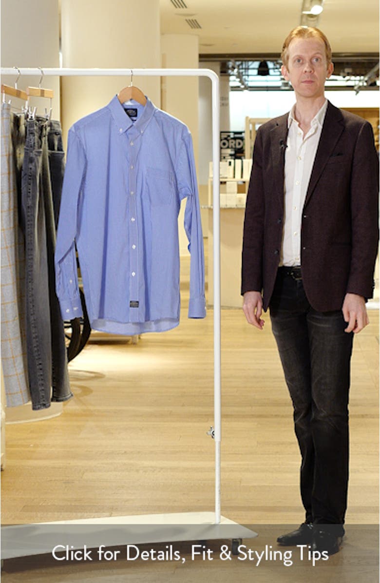 Eagle Regular Fit Blue Gingham Check Cotton Button-Down Oxford Shirt, sales video thumbnail