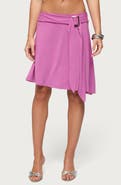 EDIKTED Fiori Buckle Asymmetric Midi Skirt