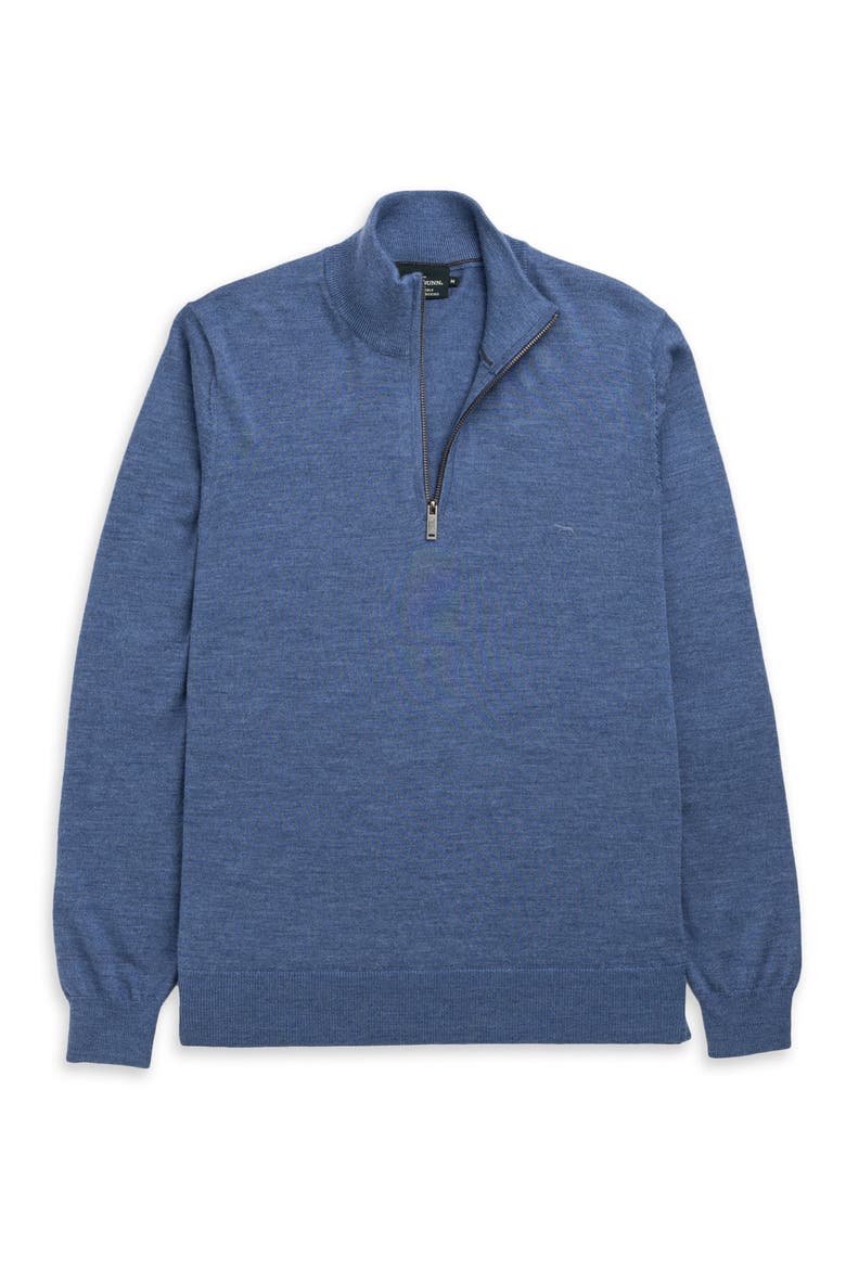 Nobles Funnel Neck Merino Wool Half Zip Sweater, Alternate, color, OCEAN