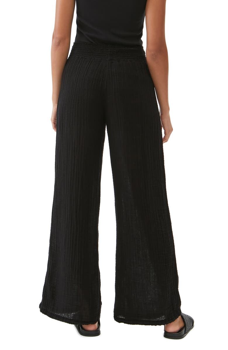 Michael Stars Smocked Wide Leg Pants, Alternate, color, Black