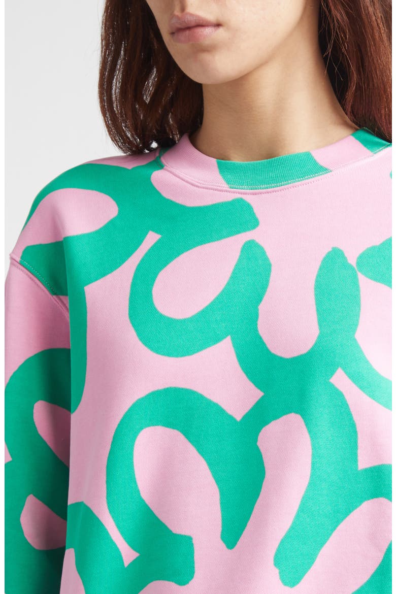 Leiot Jättikukka Kioski French Terry Sweatshirt, Alternate, color, LIGHT PINK GREEN
