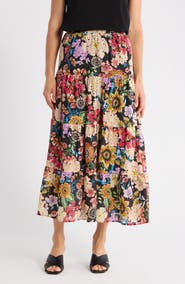 T Tahari Floral Eyelet Maxi Skirt