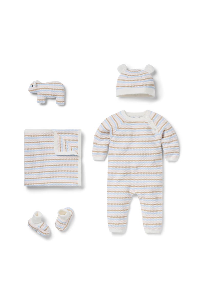 Baby Bundle of Love Striped Textured Knit Gift Set, Main, color, White