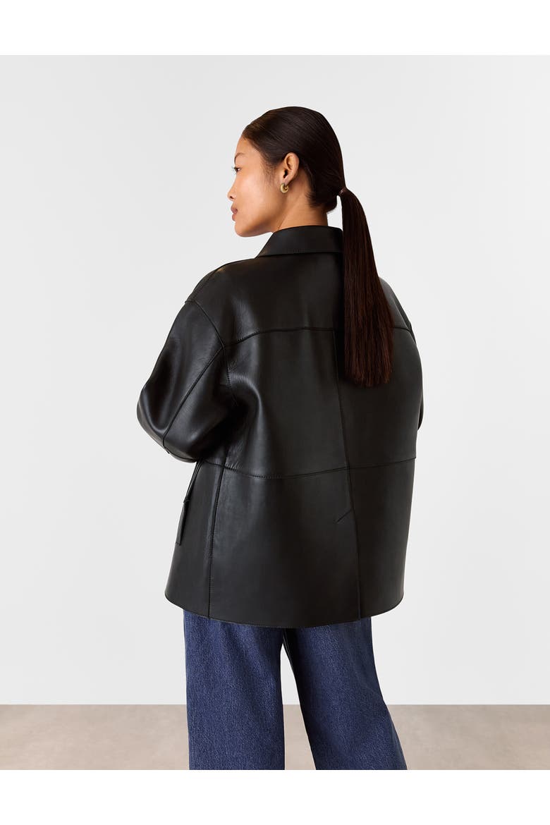 Clean Bonded Leather Jacket, Alternate, color, Black
