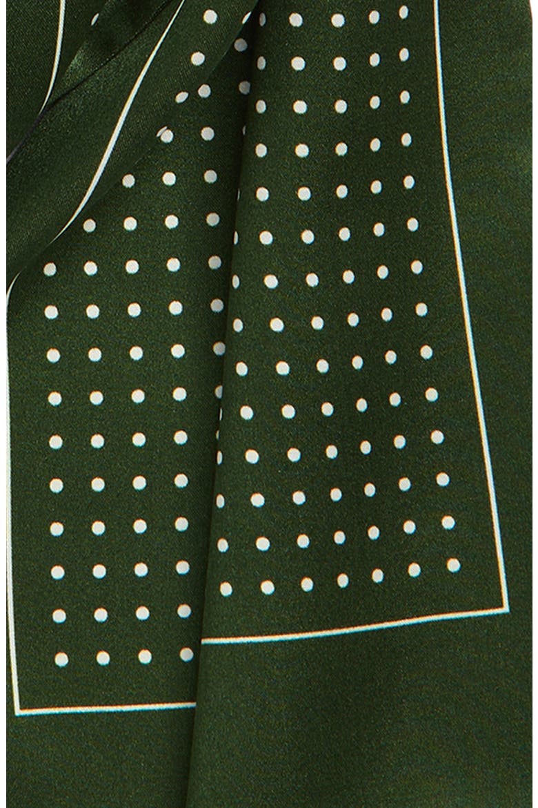 Polka Dot Mulberry Silk Fringe Scarf, Alternate, color, GREEN WOOD