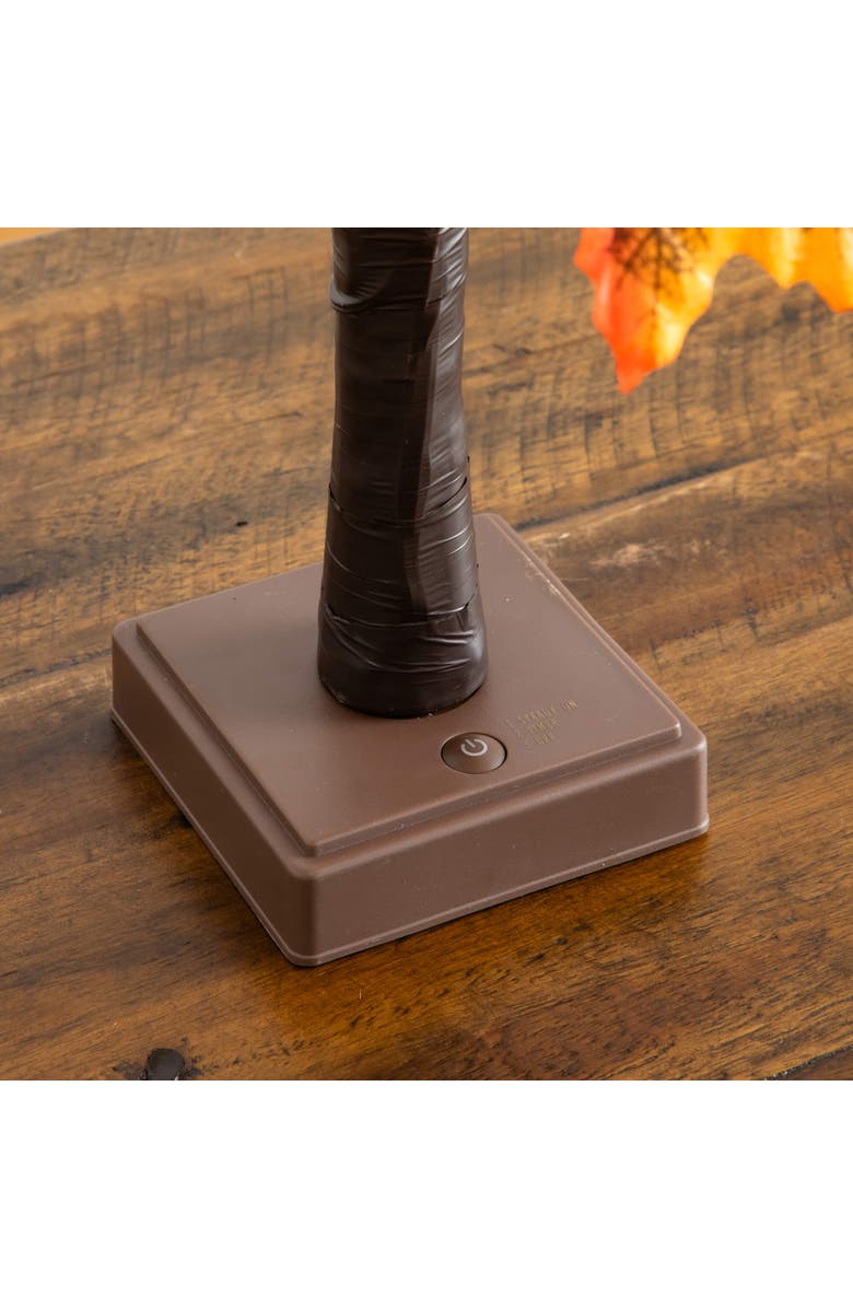 NEARLY NATURAL 2-ft Pre-Lit Autumn Maple Artificial Fall Tree with 24 Warm White LED 
Pumpkin Shaped Lights with Detachable Base, Alternate, color, Orange