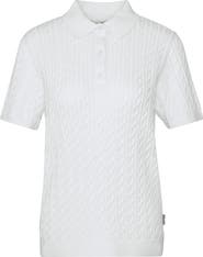 Barbour Cable Cotton Polo Sweater