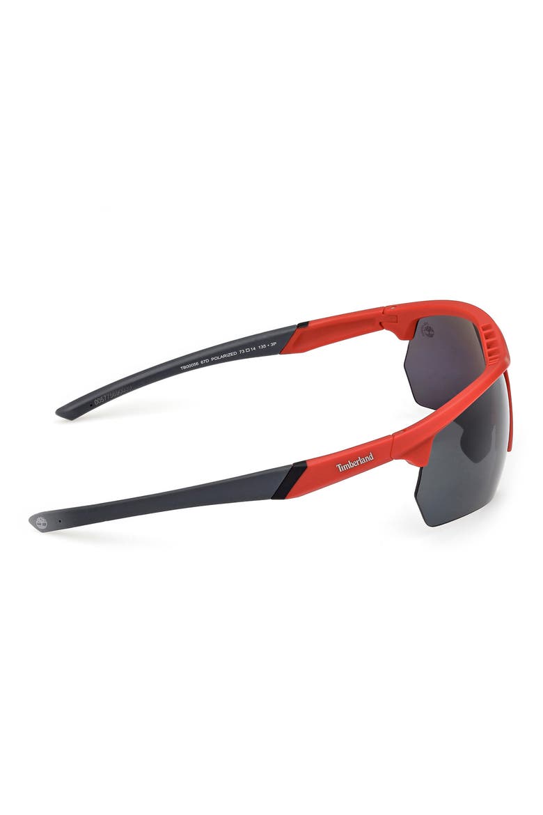 73mm Sunglasses, Alternate, color, MATTE RED / SMOKE POLARIZED