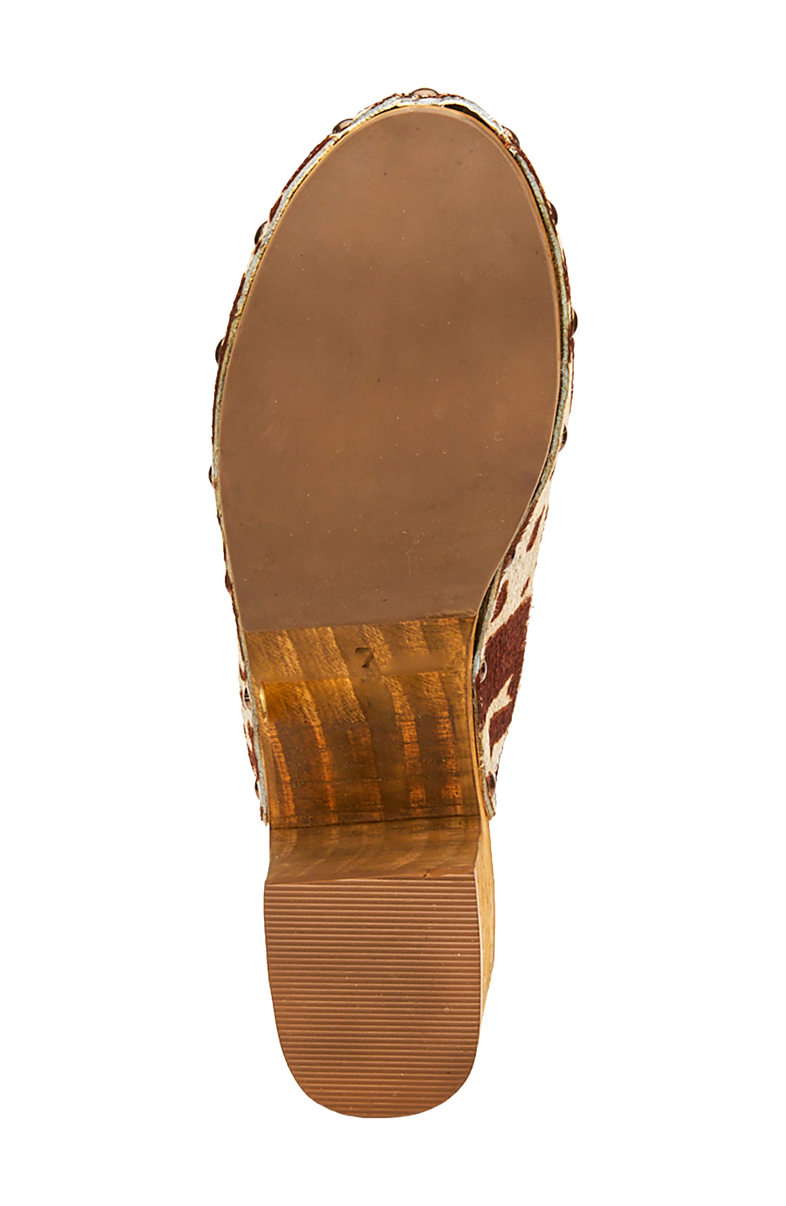 Holly Platform Clog, Alternate, color, BROWN SPOT CALF HAIR