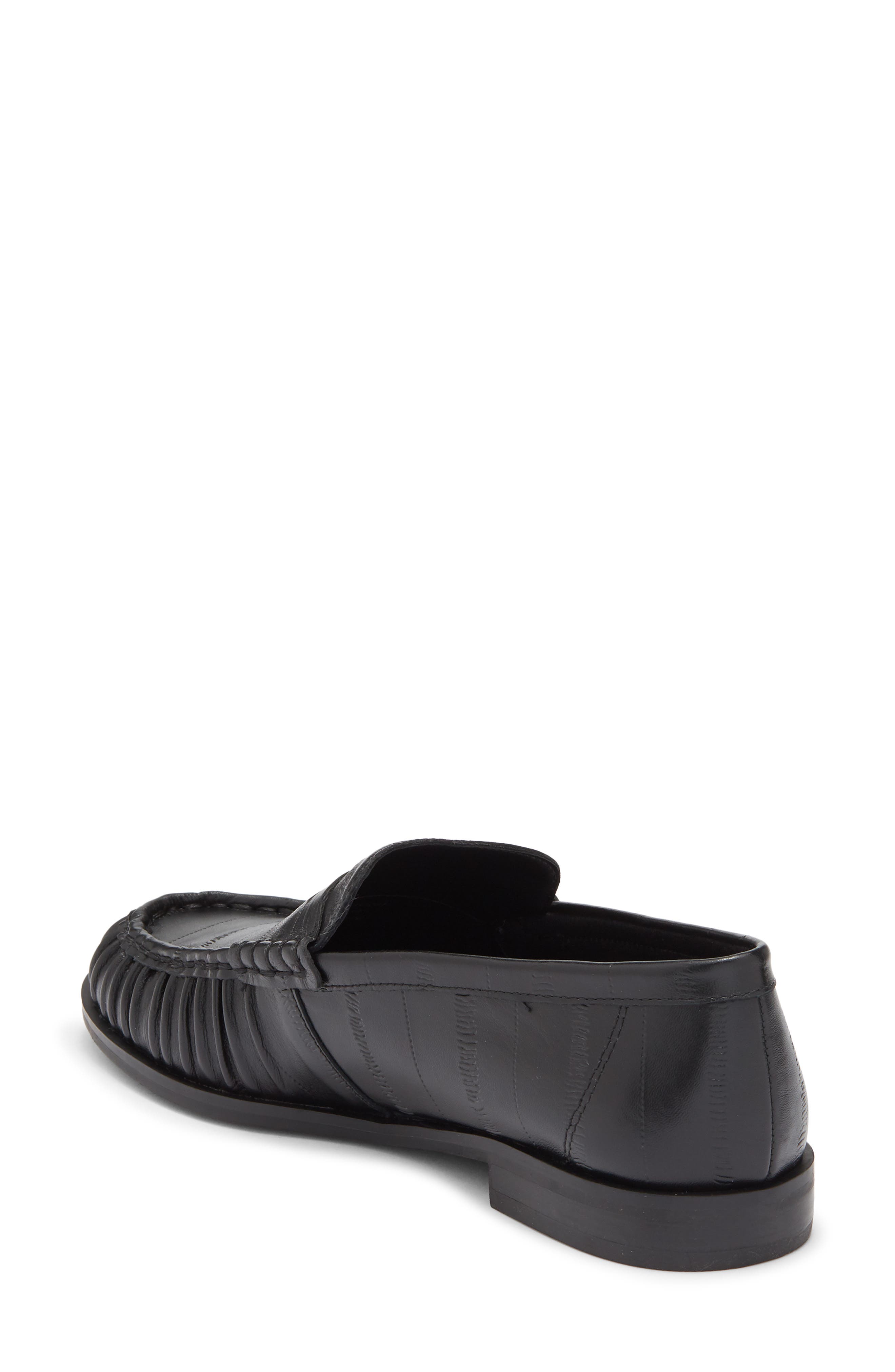 Steve Madden Hartly Leather Loafer, Alternate, color, Black Crinkle