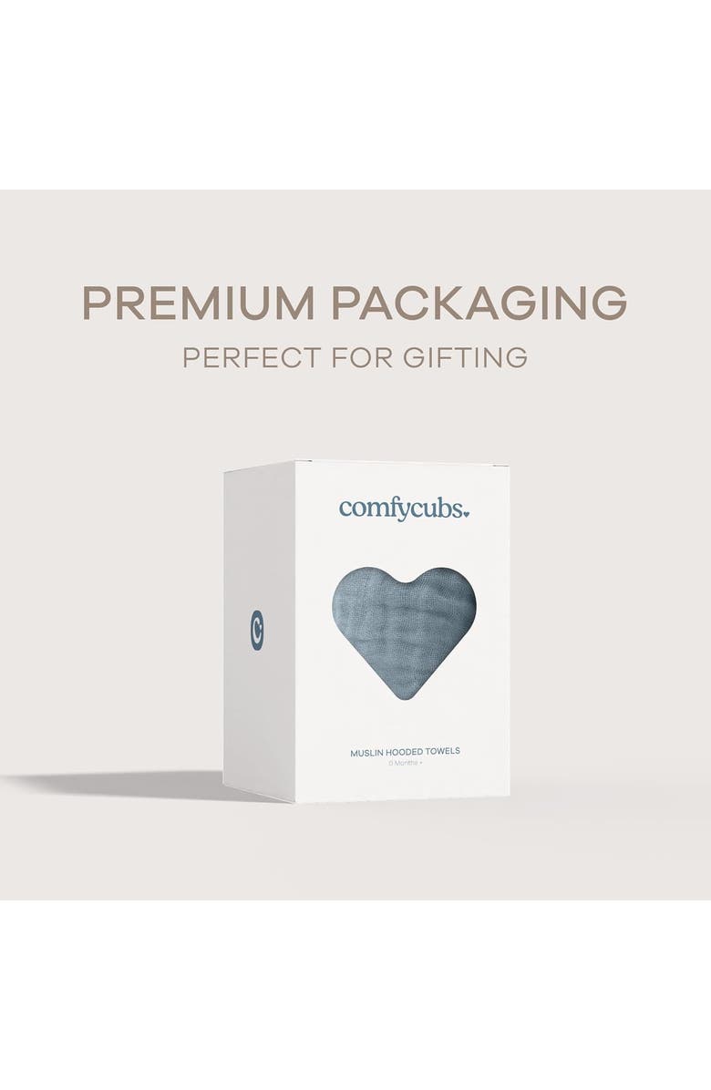 Comfy Cubs Hooded Baby Towels - 6 Layers, Pack of 1, Alternate, color, Pacific Blue