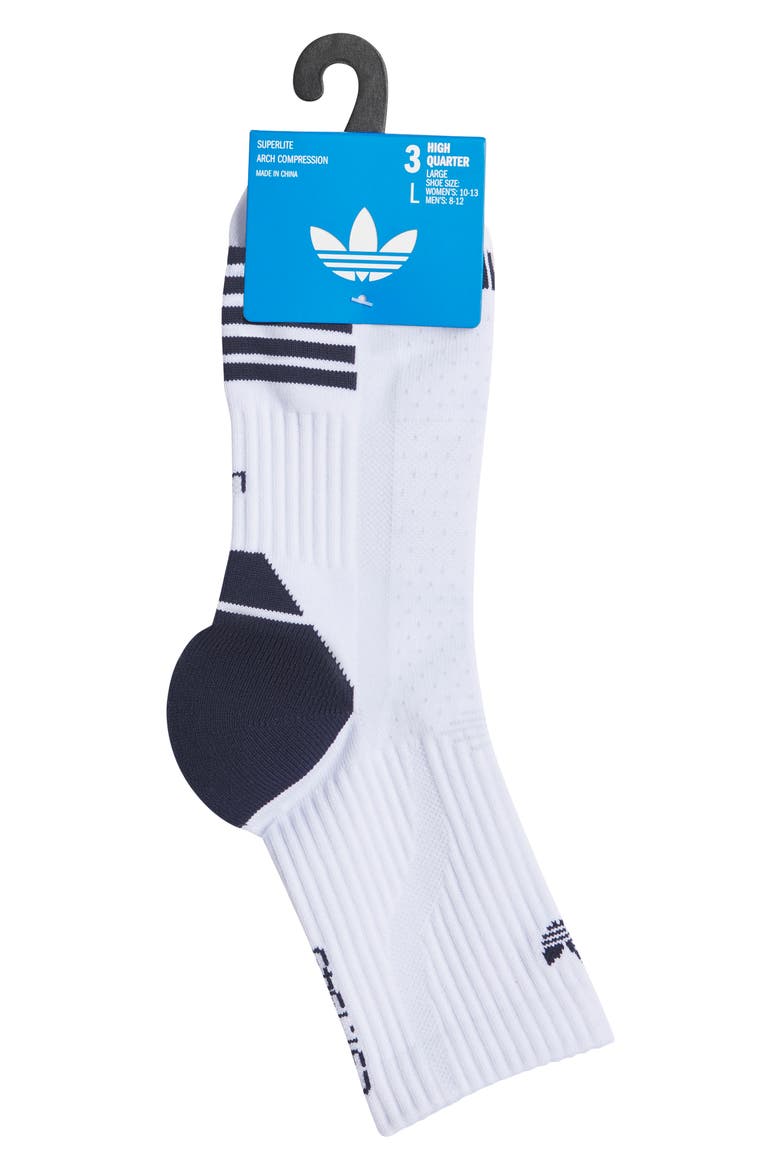 Gender Inclusive Originals Tech 2.0 3-Pack Quarter Socks, Alternate, color, WHITE/ NIGHT INDIGO/ RED