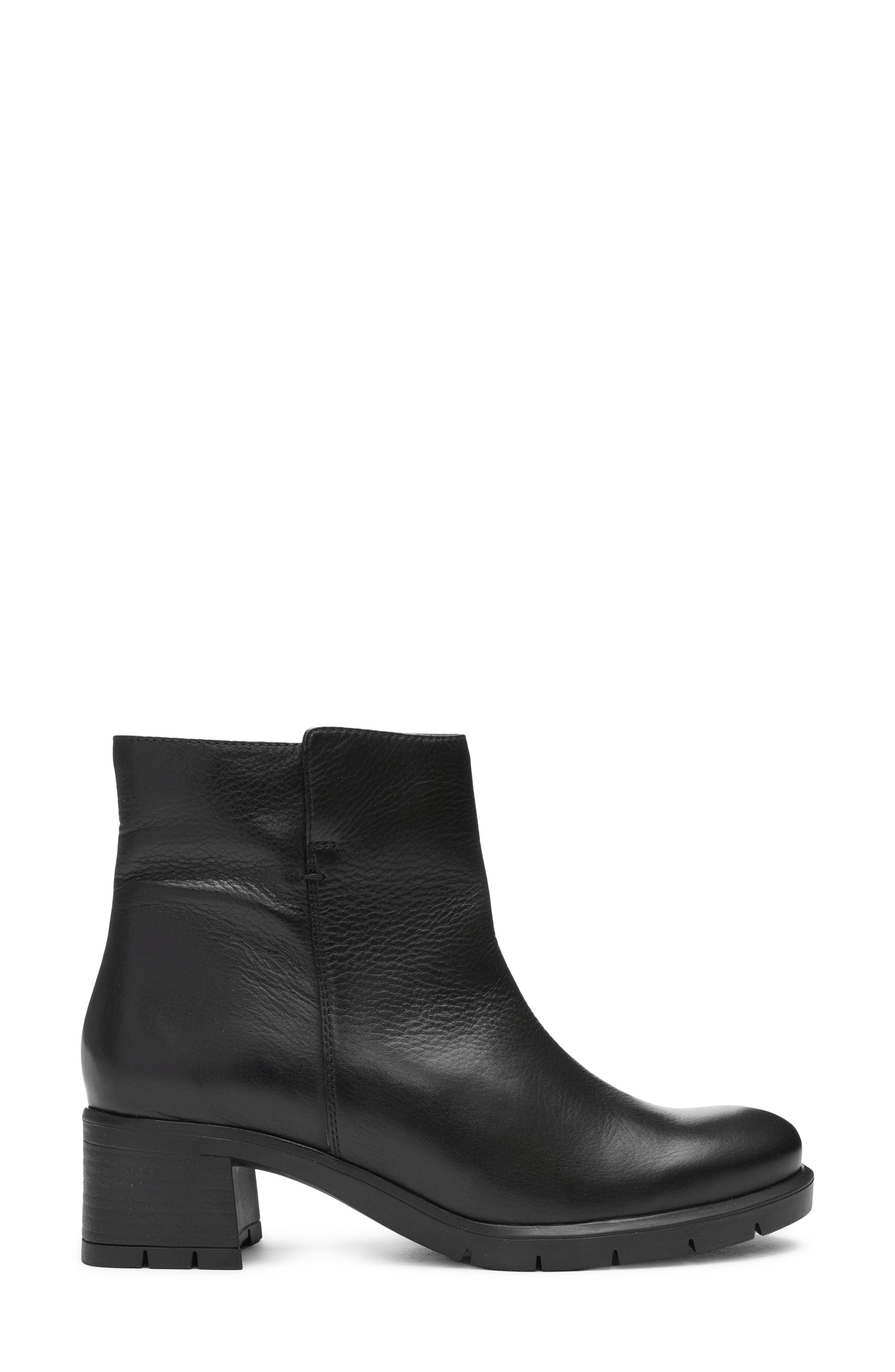 Plum Side Zip Bootie, Alternate, color, BLACK