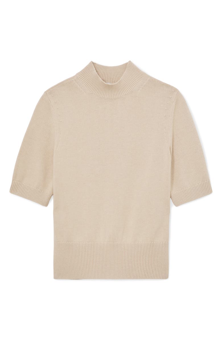 Reiss Aria Mock Neck Cotton & Wool Sweater, Alternate, color, Neutral