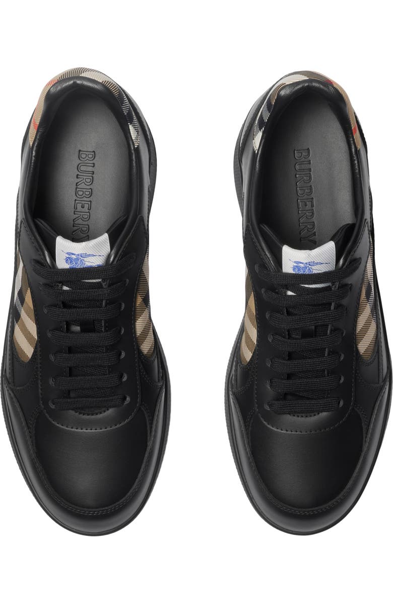 Burberry Leather and Check Terrace Sneakers, Alternate, color,