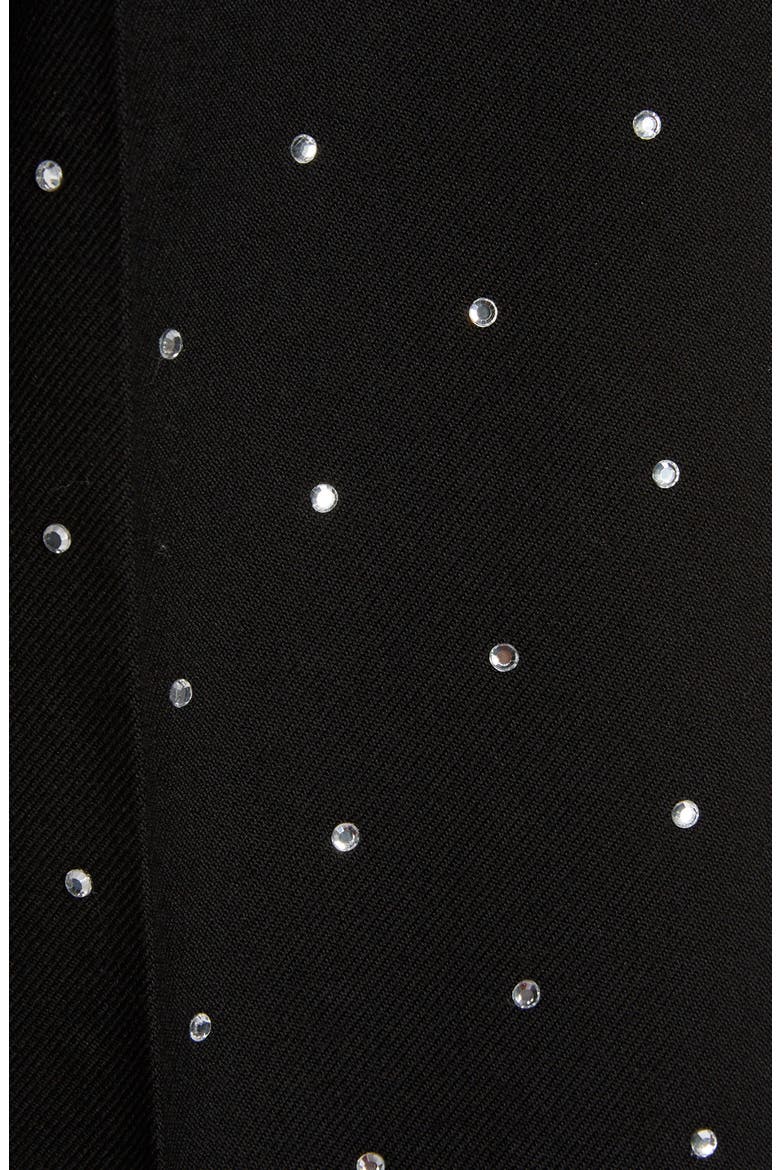 Embellished Straight Leg Wool Pants, Alternate, color, BLACK