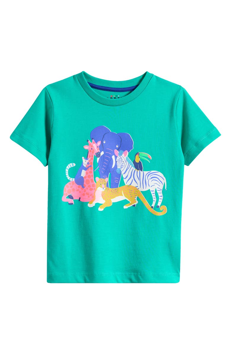 Mini Boden Kids' Riso Animals Graphic T-Shirt, Main, color, 