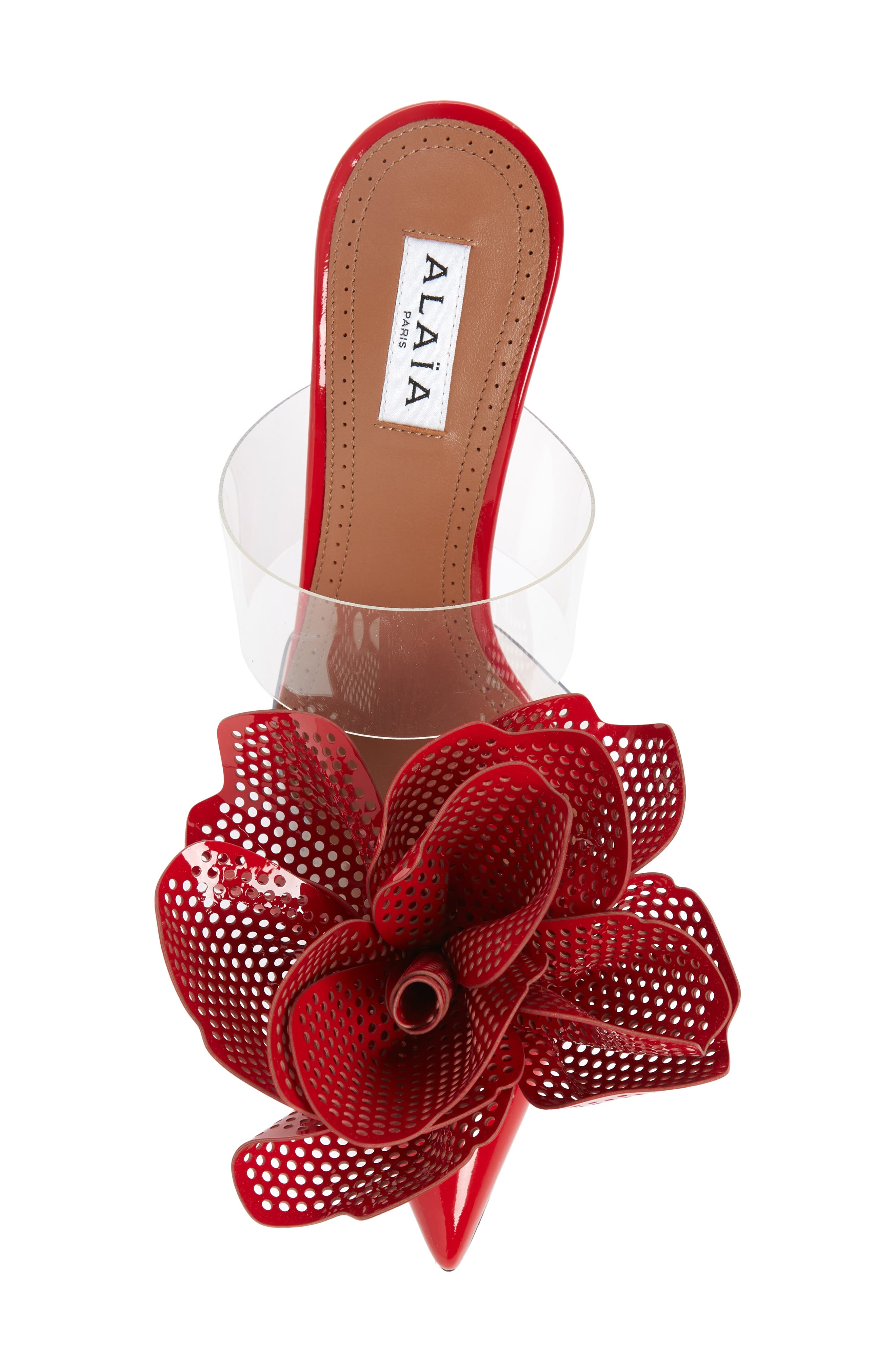 Alaïa 3D Fleur Pointed Toe Mule, Alternate, color, 