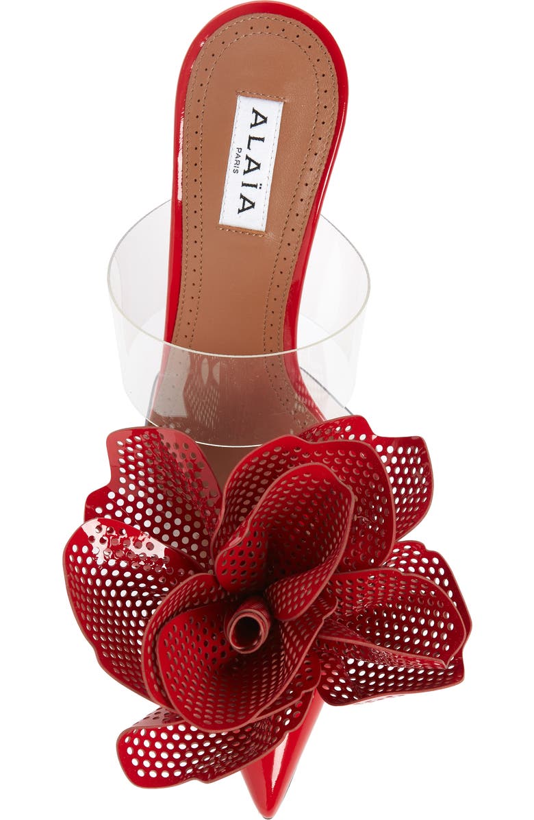 Alaïa 3D Fleur Pointed Toe Mule, Alternate, color,