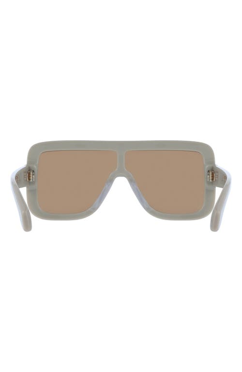 Ferragamo Rivet Acetate Shield Sunglasses In Beige