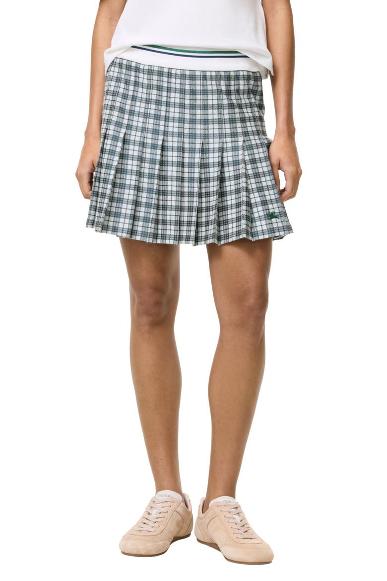 Daria Check Jersey Tennis Skirt, Main, color, PEACOCK BLUE IP CHK