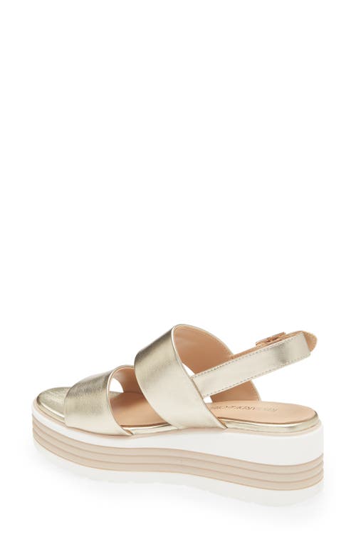 Regarde Le Ciel Sheyla Slingback Platform Wedge Sandal In Platino