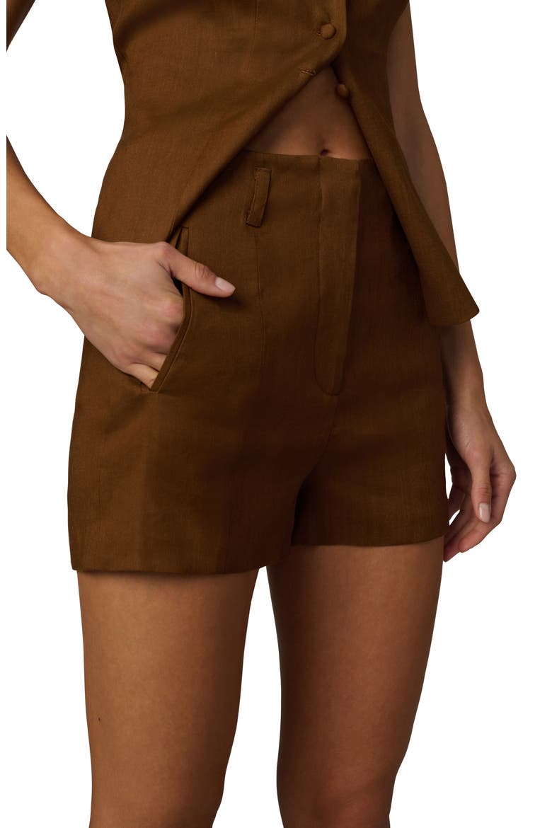 The Frankie High Waist Tailored Shorts, Alternate, color, CHOCOLATE