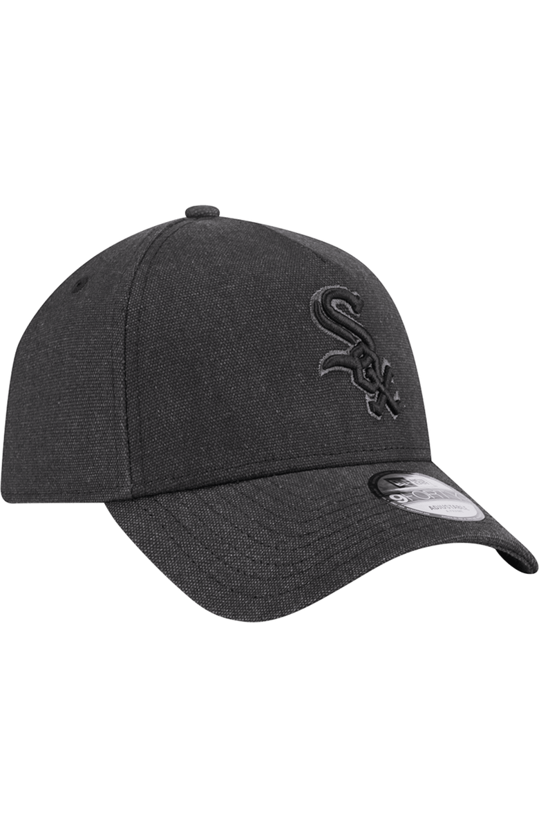 New Era Men's New Era Charcoal Chicago White Sox Logo Essentials 9FORTY A-Frame Adjustable Hat, Alternate, color, Charcoal