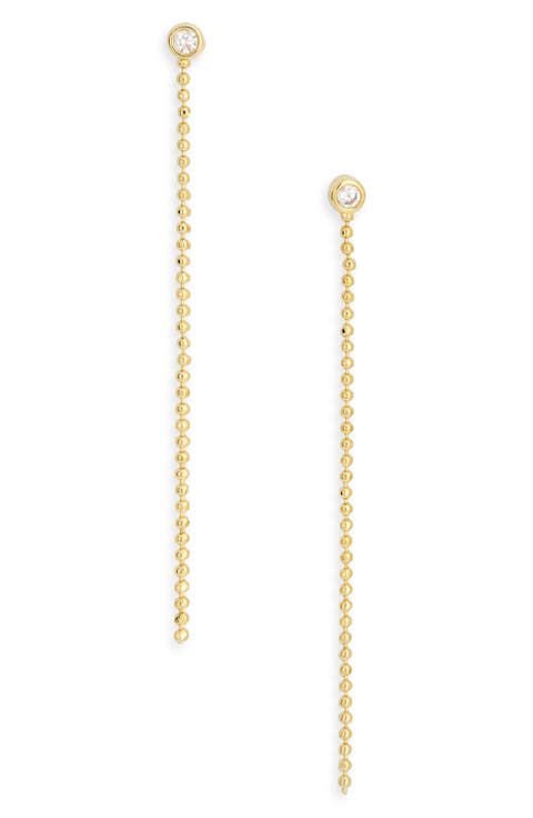 Demi Fine Cubic Zirconia Ball Chain Linear Drop Earrings