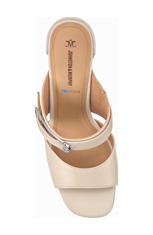 Johnston & Murphy Everly Buckle Slide Sandal In Bone Calfskin