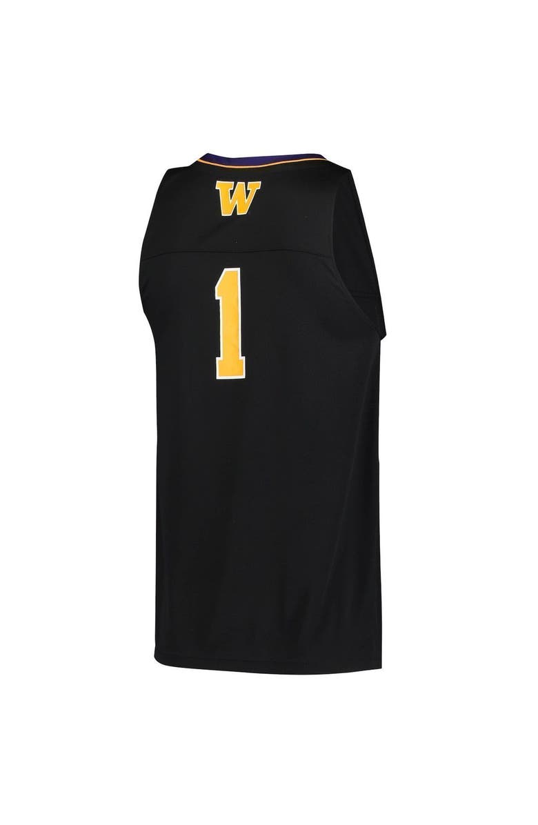 adidas Men's adidas #1 Black Washington Huskies Reverse Retro Jersey, Alternate, color, Black
