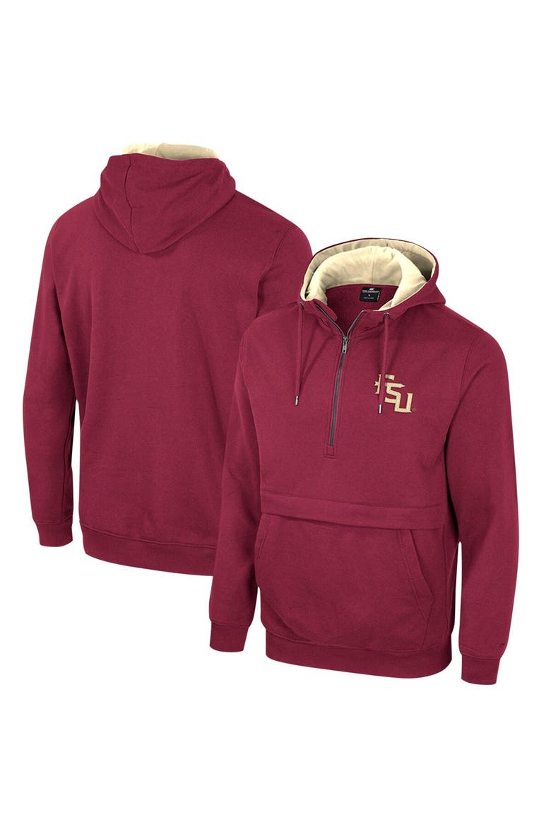 Men's Colosseum Garnet Florida State Seminoles Half-Zip Hoodie, Main, color, Garnet