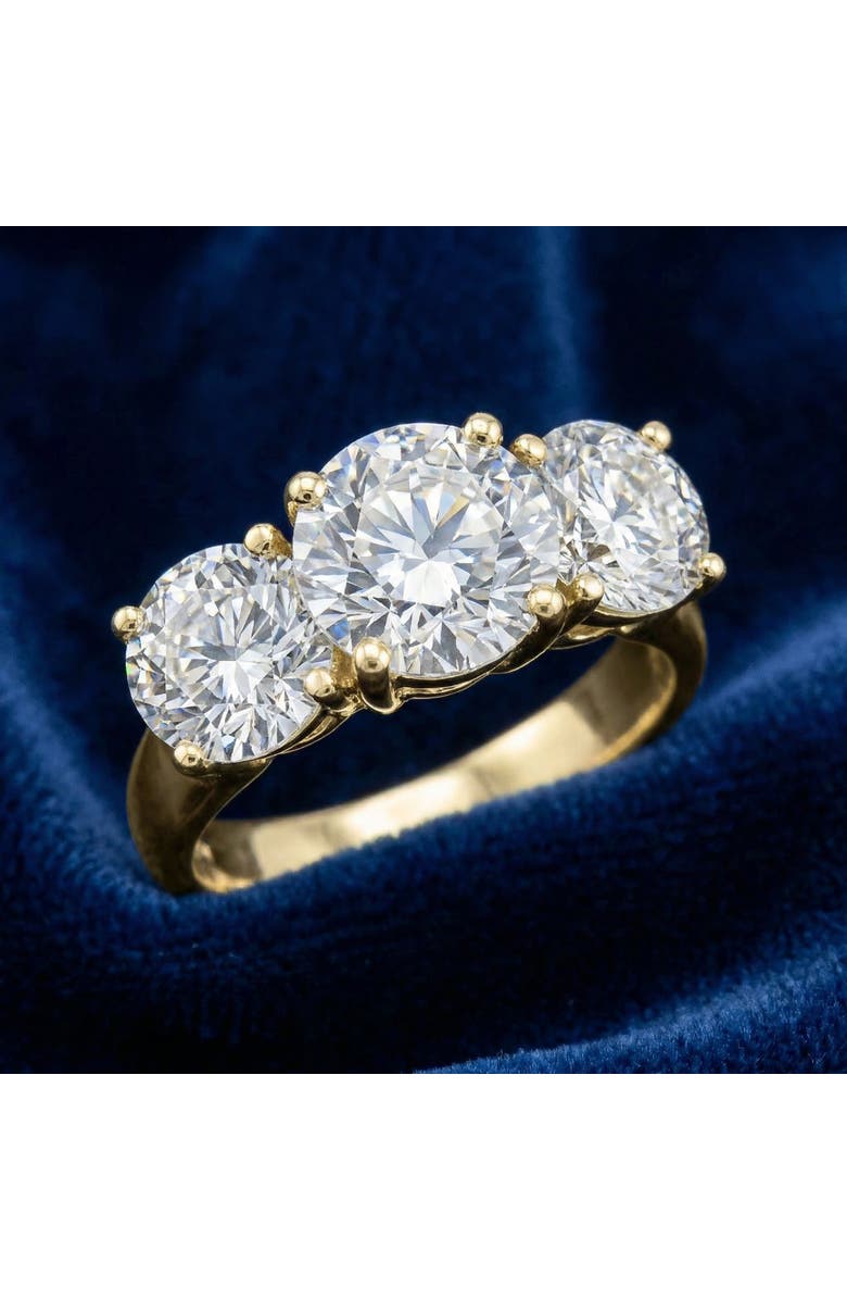 Bliss Diamond Certified 5Ct Three Stone Diamond Engagement Anniversary Ring 14k Gold Lab Grown, Alternate, color, 14K Yellow Gold