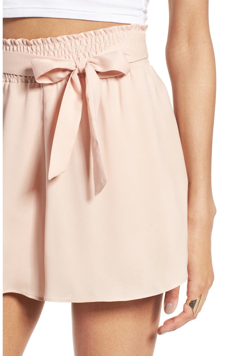 Smock Waist Shorts, Alternate, color, PINK SCALLOP