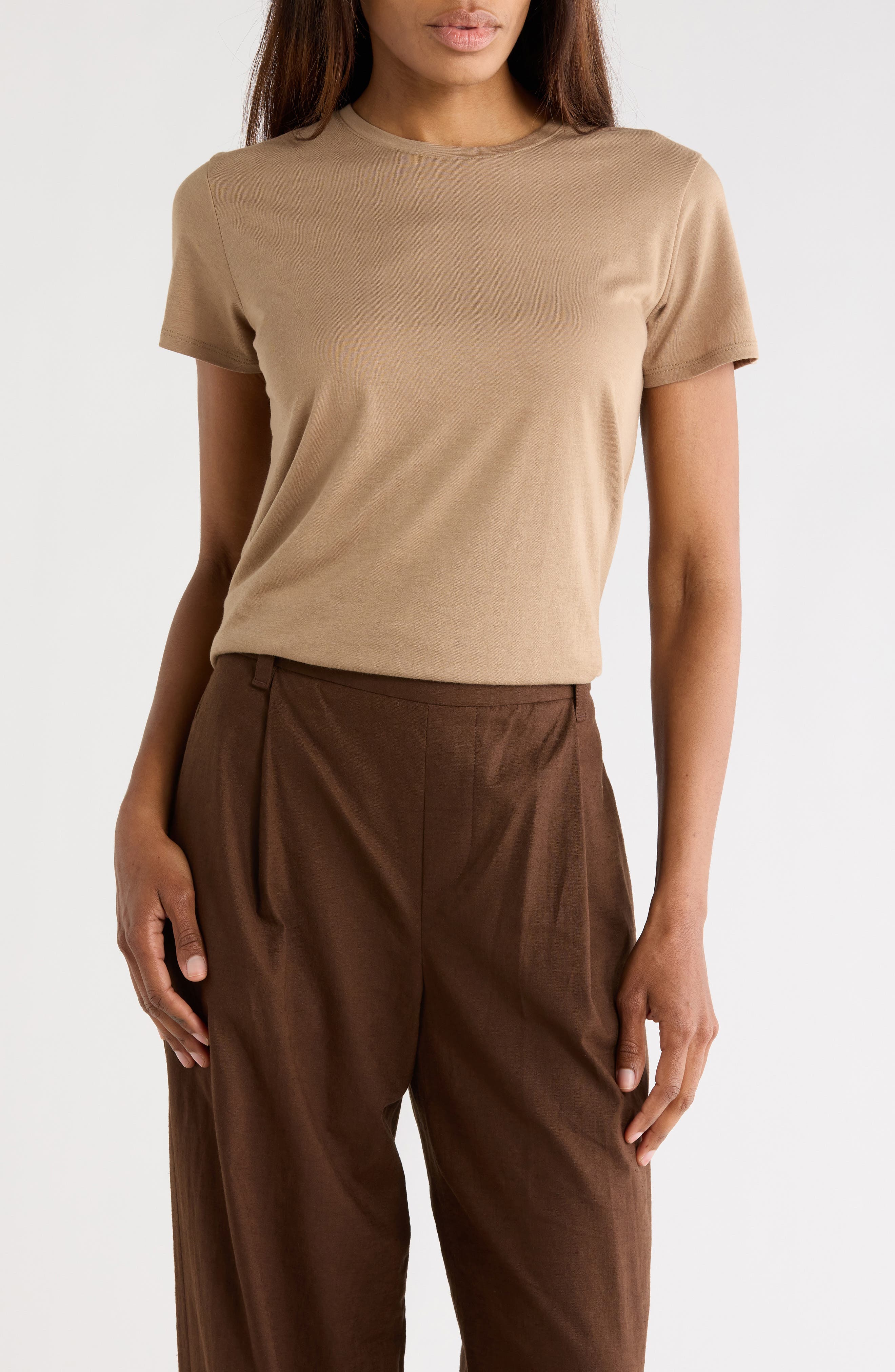 Vince Crewneck Shirt Tail T-Shirt