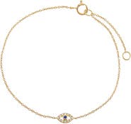 BY ADINA EDEN Diamond Cutout Evil Eye Bracelet 14K