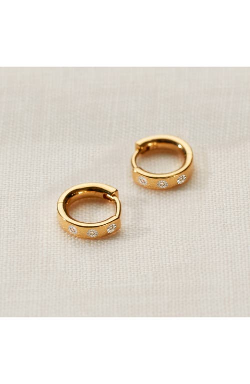 Monica Vinader Fiji Diamond Huggie Hoop Earrings In Yellow Gold