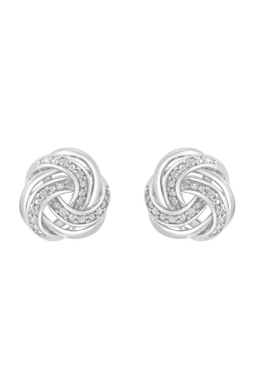 Effy Round Cut Diamond Knot Stud Earrings In Metallic