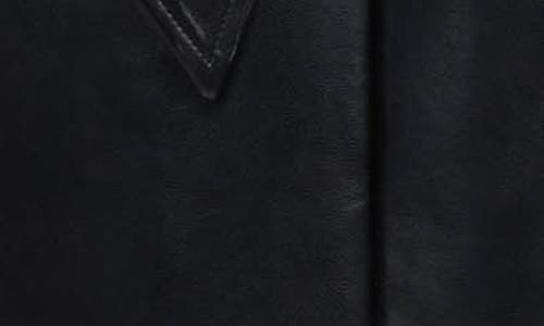 Badgley Mischka Single Breasted Faux Leather Trench Coat In Black