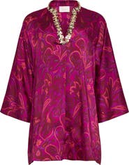 Cinq à Sept Paisley Bloom Long Sleeve Minidress