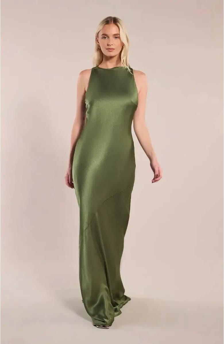 Rewritten Paris Cross Back Dress, Main, color, Olive Green