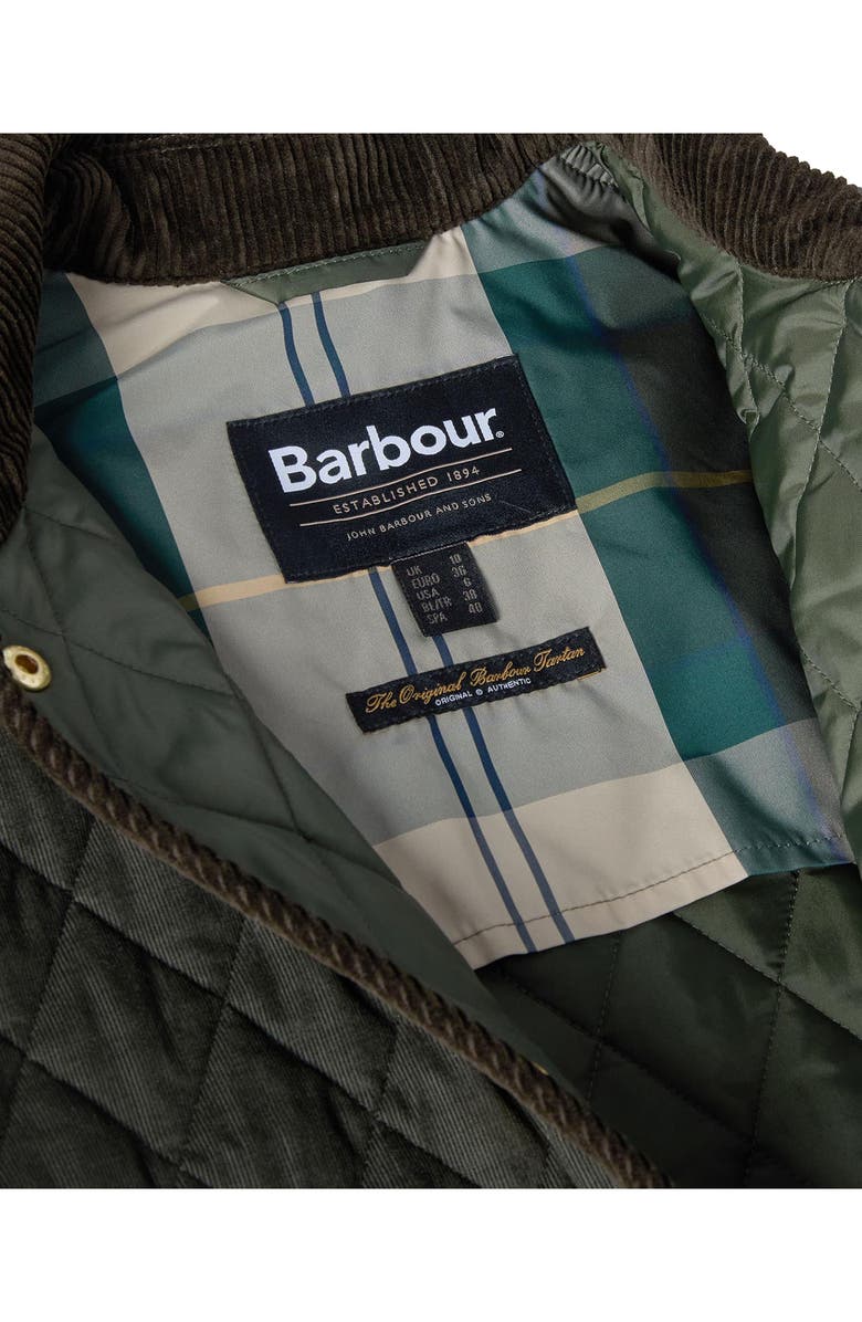 Barbour Meryl Colorblock Quilted Jacket, Alternate, color, Olive/ Ancient Tartan