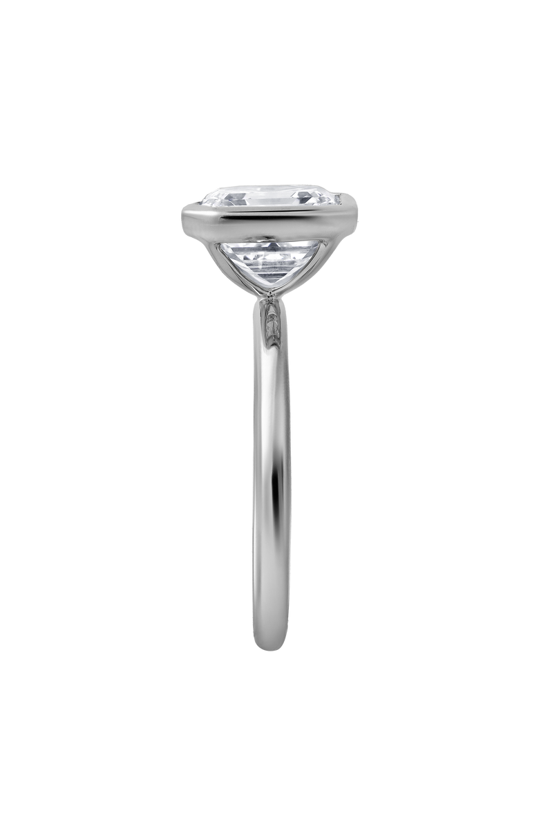 LuvMyJewelry Adele 2.5Ct Asscher Lab Grown Diamond Bezel Engagement Ring, Alternate, color, 14K White Gold