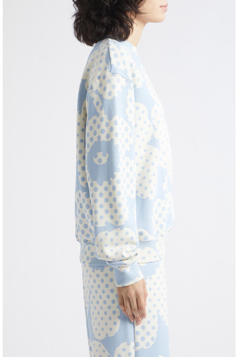Leiot Unikko Kioski Polka Dot Flower Sweater, Alternate, color, LIGHT BLUE OFF WHITE