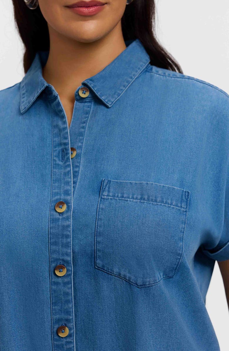 Foxcroft Abigail Denim Shirt, Alternate, color, Medium Wash
