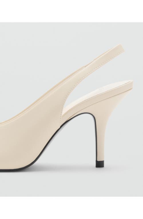 Mango Peep Toe Slingback Pump In Neutral